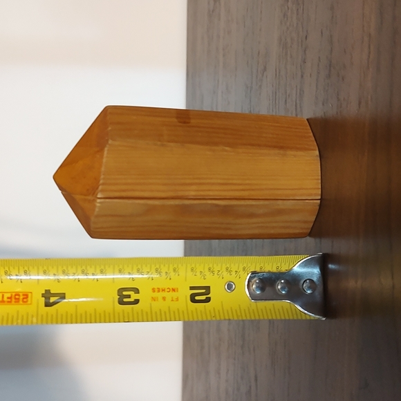 Carved Wooden Crystal Secret Compartment Trinket Box - Picture 5 of 12